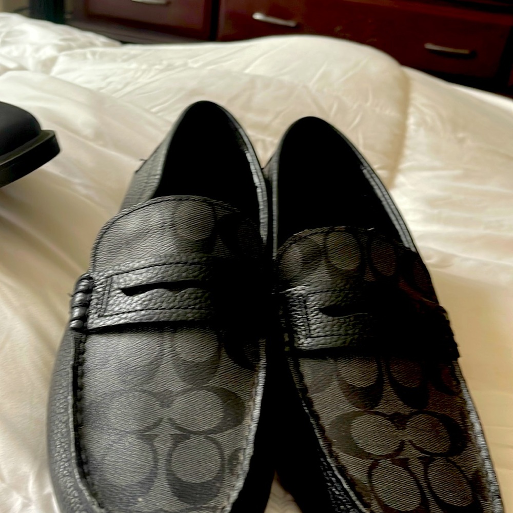 Coach loafers shoes black only worn once in mint condition
